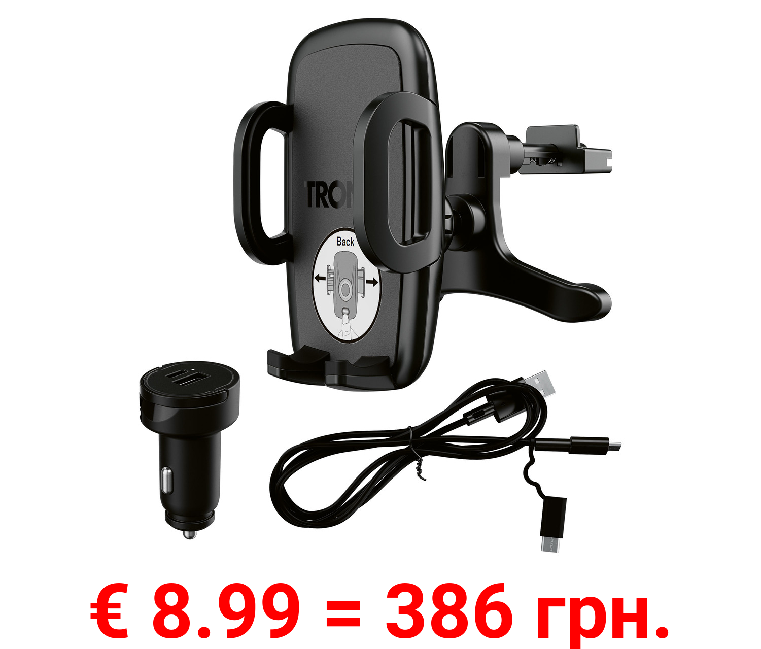 TRONIC® Kfz-Smartphone Halterung »TKHU 2 A2«, USB, mit Smart-Fast-Charge-Funktion