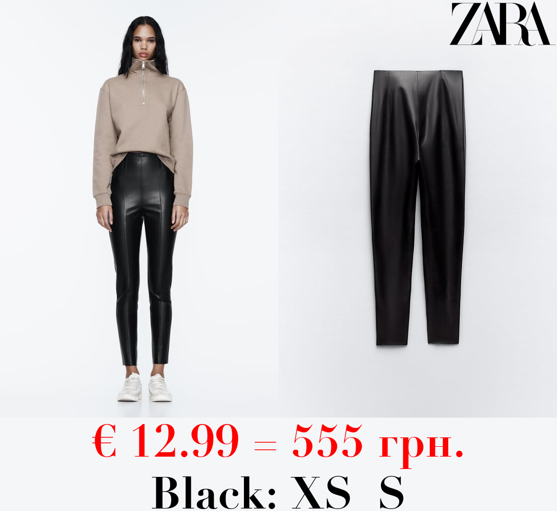 HIGH-WAIST FAUX LEATHER LEGGINGS