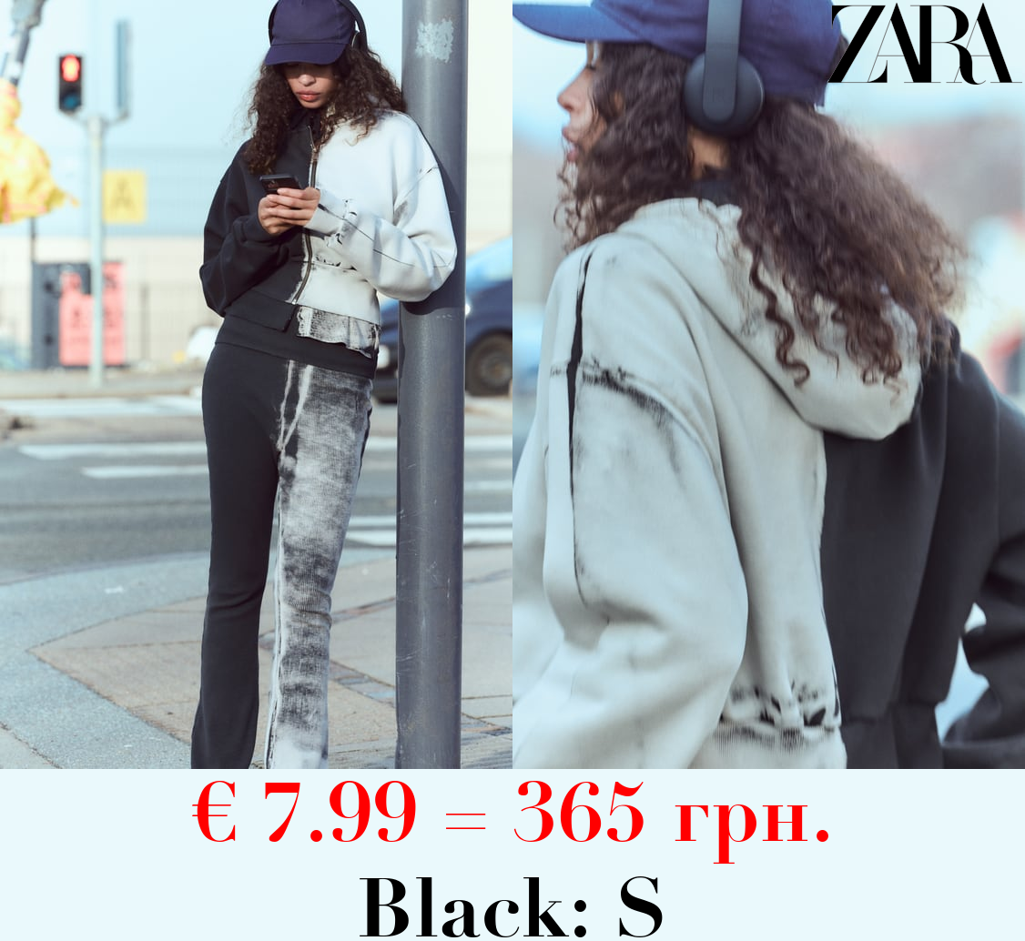 FADED-EFFECT PLUSH SWEATSHIRT