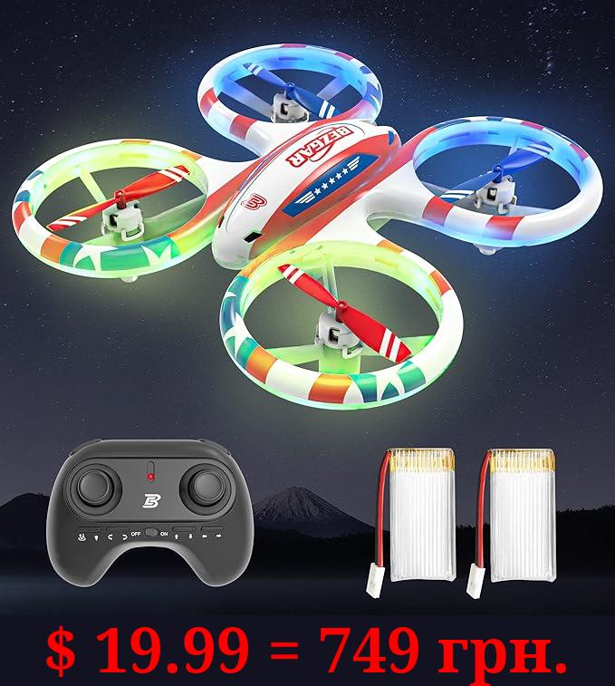 BEZGAR HQ051 Drones for Kids - RC Drone Indoor, LED Remote Control Mini Drone with 3D Flip and 3 Speed Propeller Full Protect Small Drone Quadcopter for Beginners, Easy to fly Gifts for Kids