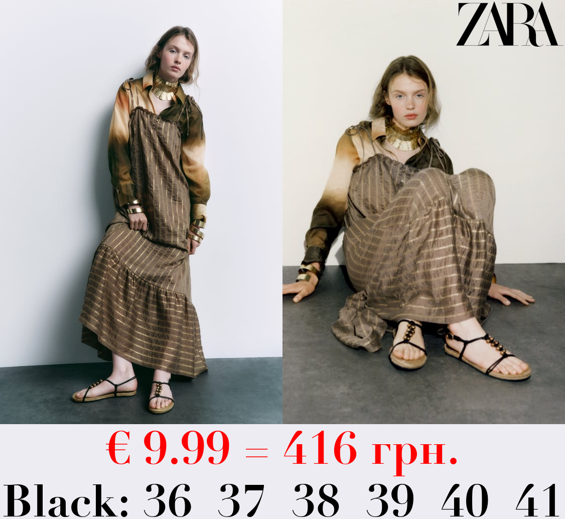 FLAT SANDALS WITH BALL DETAILS