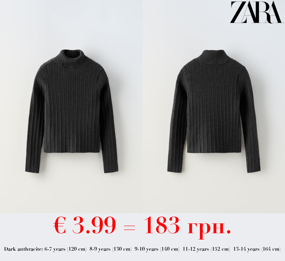 RIBBED TURTLENECK SWEATER