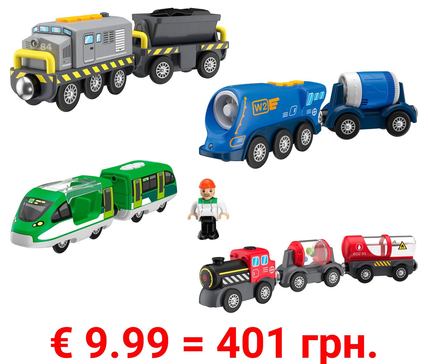 Playtive Elektrische Lok mit Anhänger, selbstfahrend