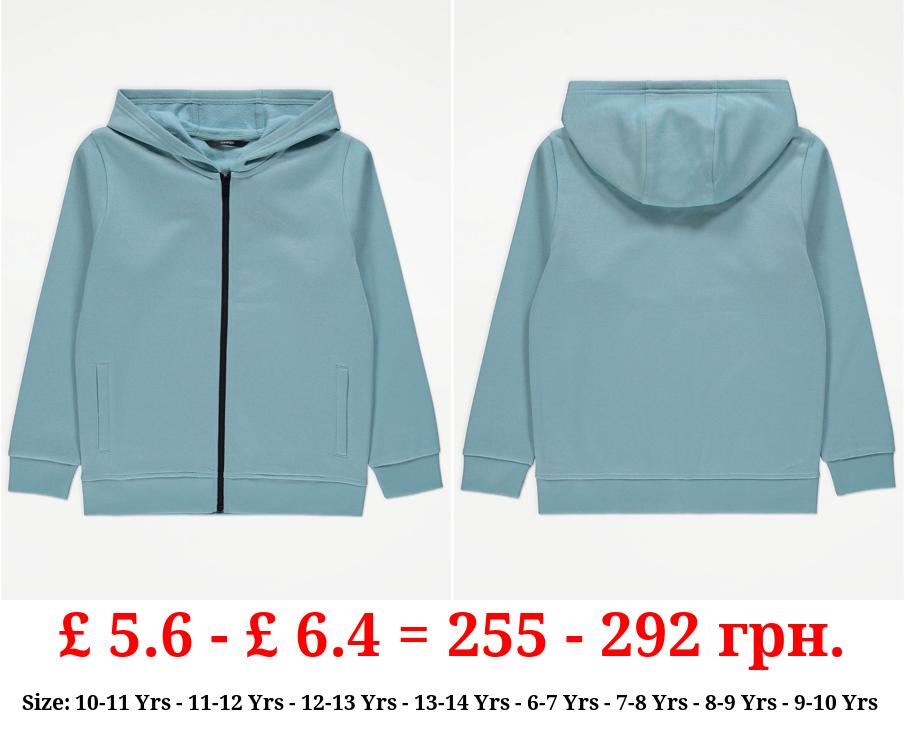 Teal Zip Up Hoodie