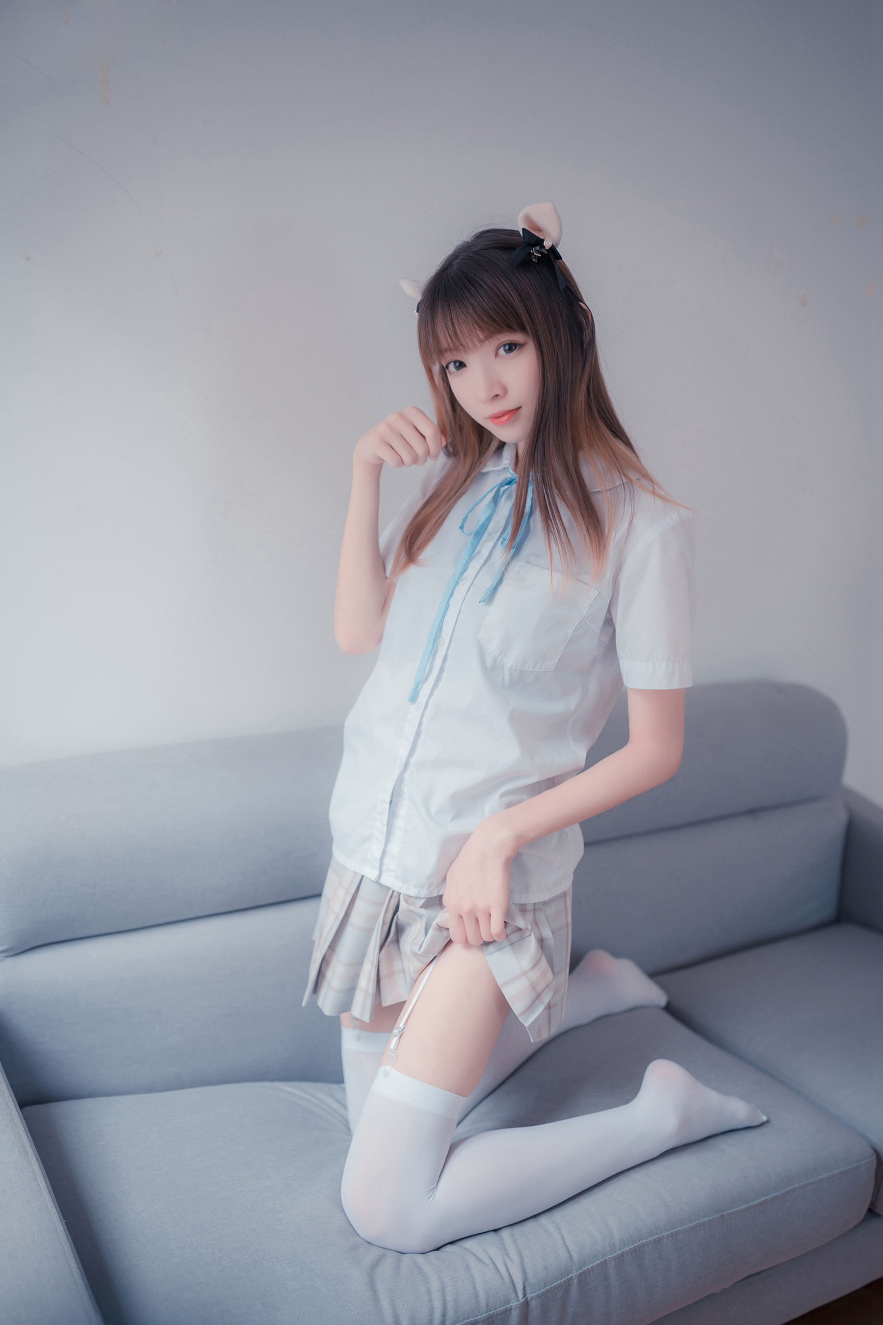[风之领域]_NO.065_祖木子_格子裙吊带白丝-写真图集共47P 7