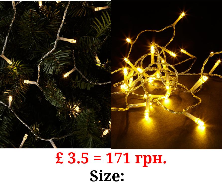 Warm White LED String Lights on Clear Cable - Various Lengths