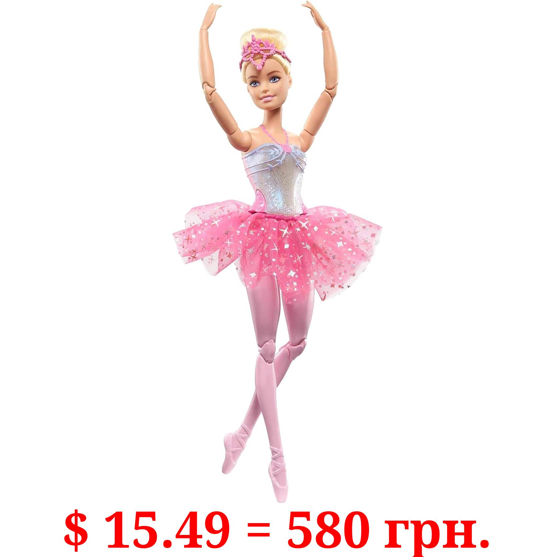 Barbie Dreamtopia Doll, Twinkle Lights Posable Ballerina with 5 Light-Up Shows, Sparkly Pink Tutu, Blonde Hair & Tiara