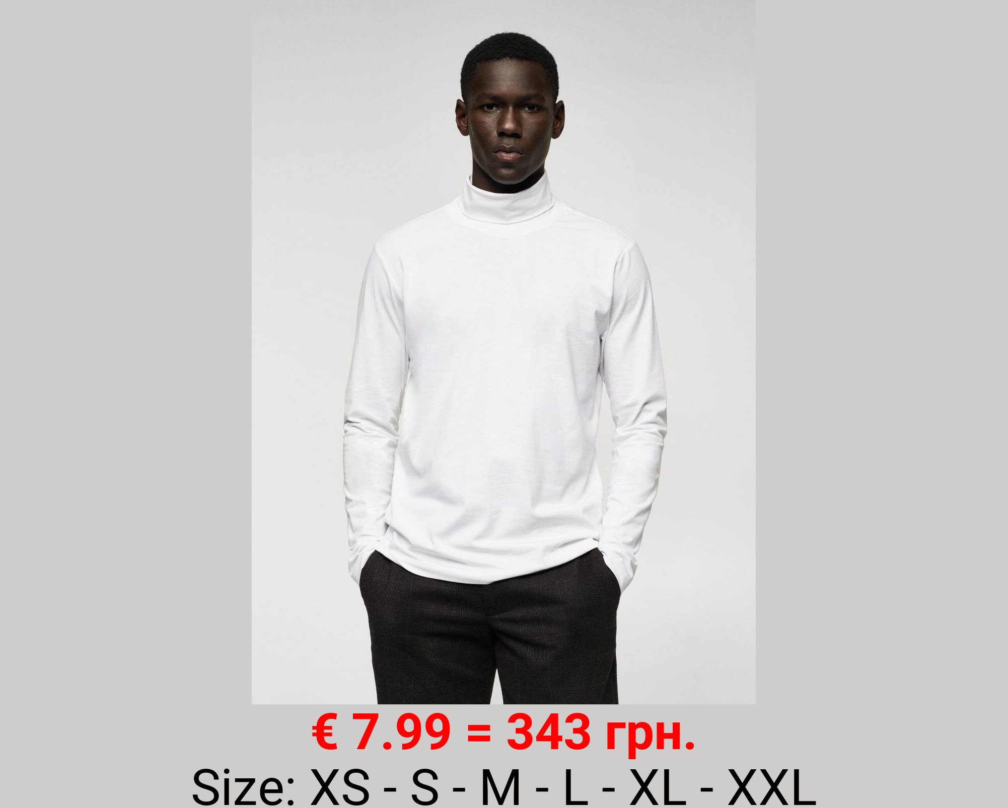 Camiseta manga larga cuello alto