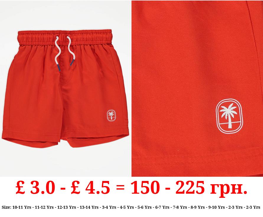 Red Palm Tree Swim Shorts