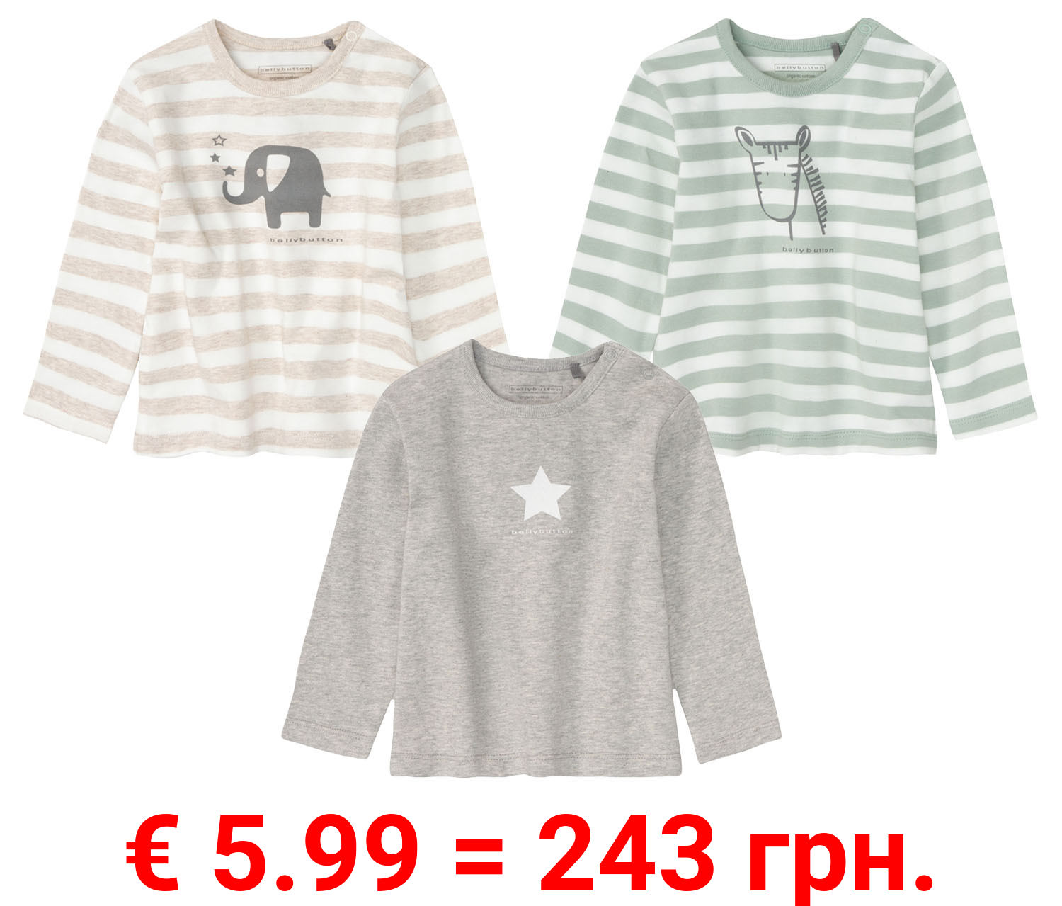 bellybutton Baby Langarmshirt, mit hohem Bio-Baumwollanteil