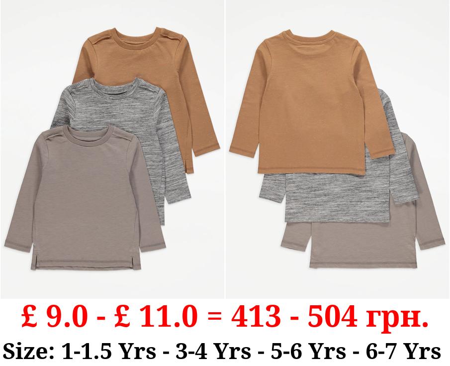 Speckled Long Sleeve Tops 3 Pack