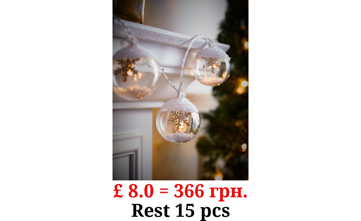 Warm White Frosted Snow Ball Lights 10-Pack