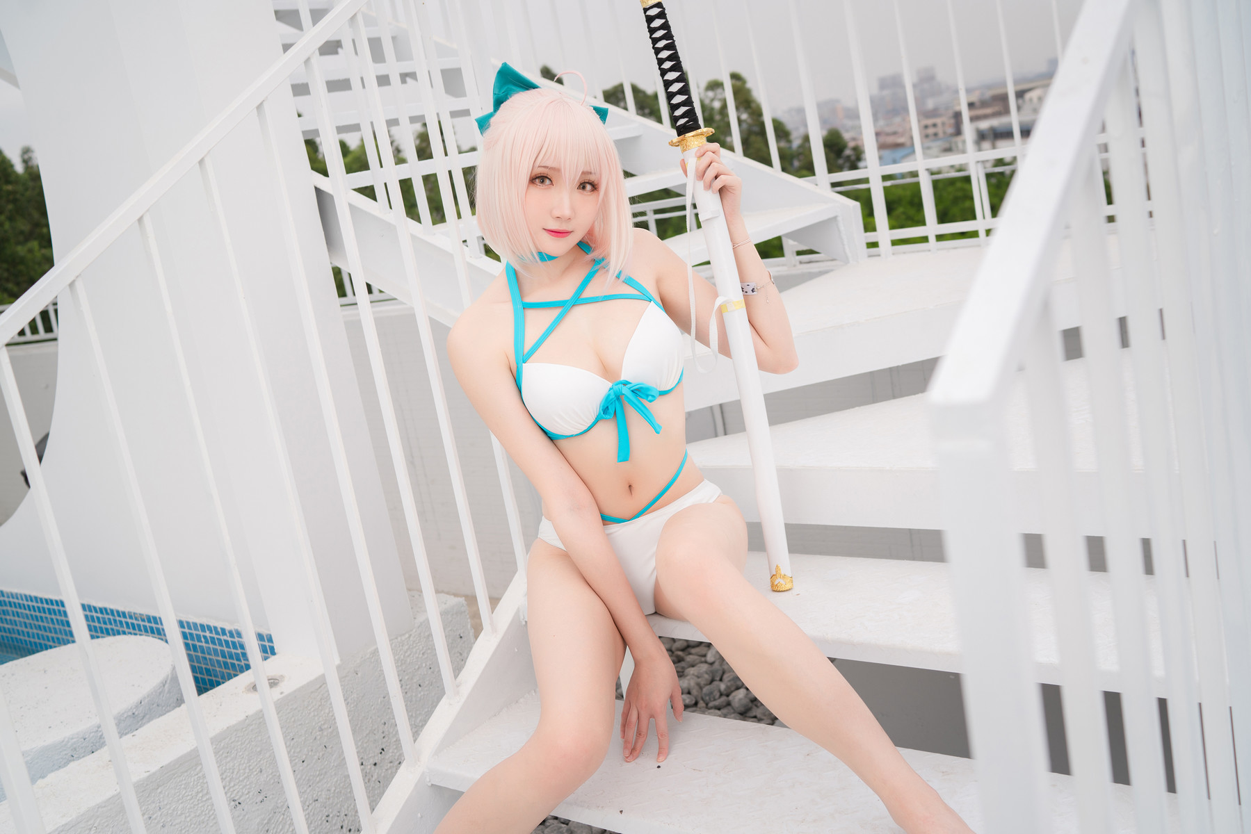 Cosplay 瓜希酱 总司水着满破 20