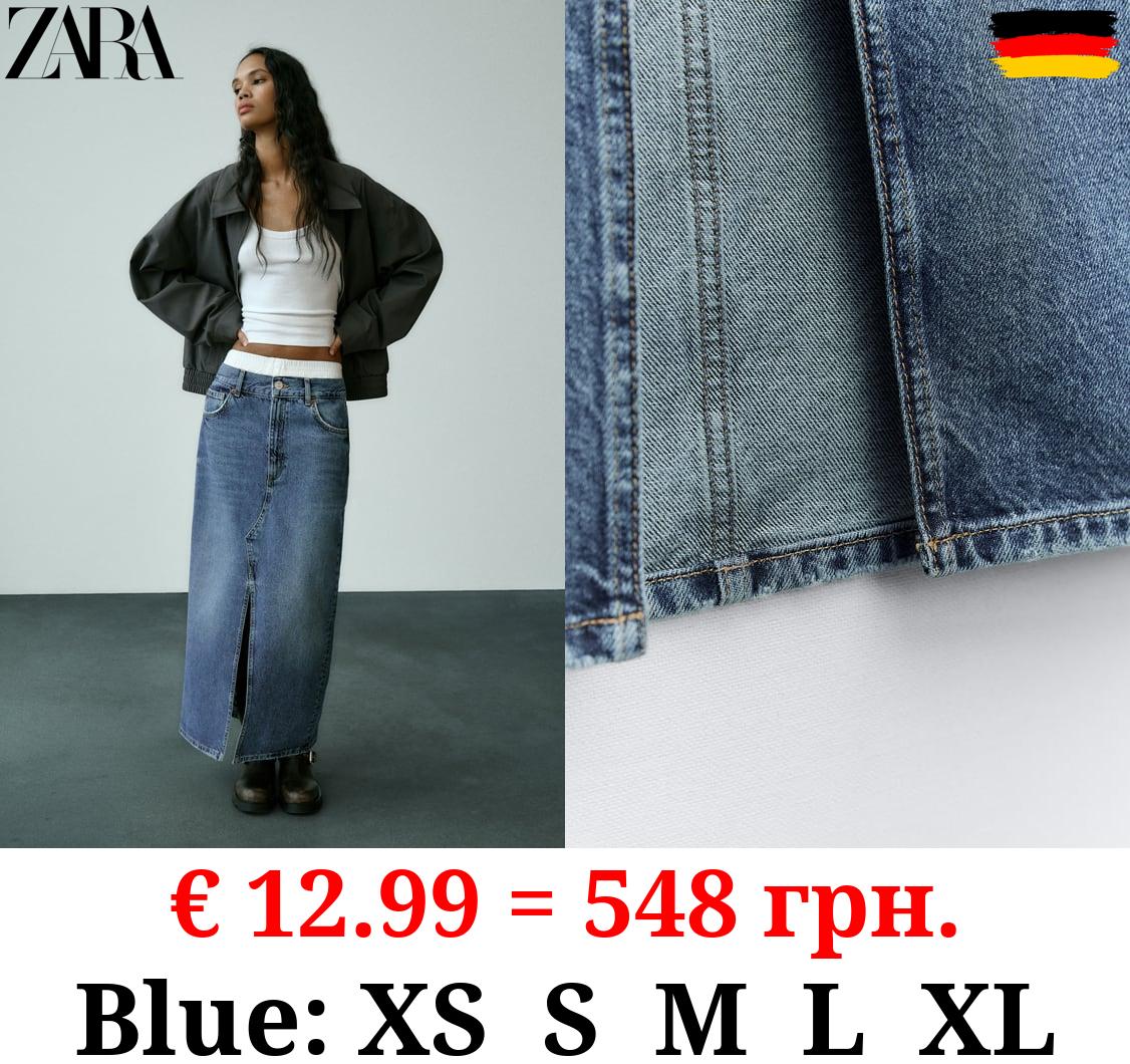 TRF DENIM SKIRT WITH BOXER DETAIL