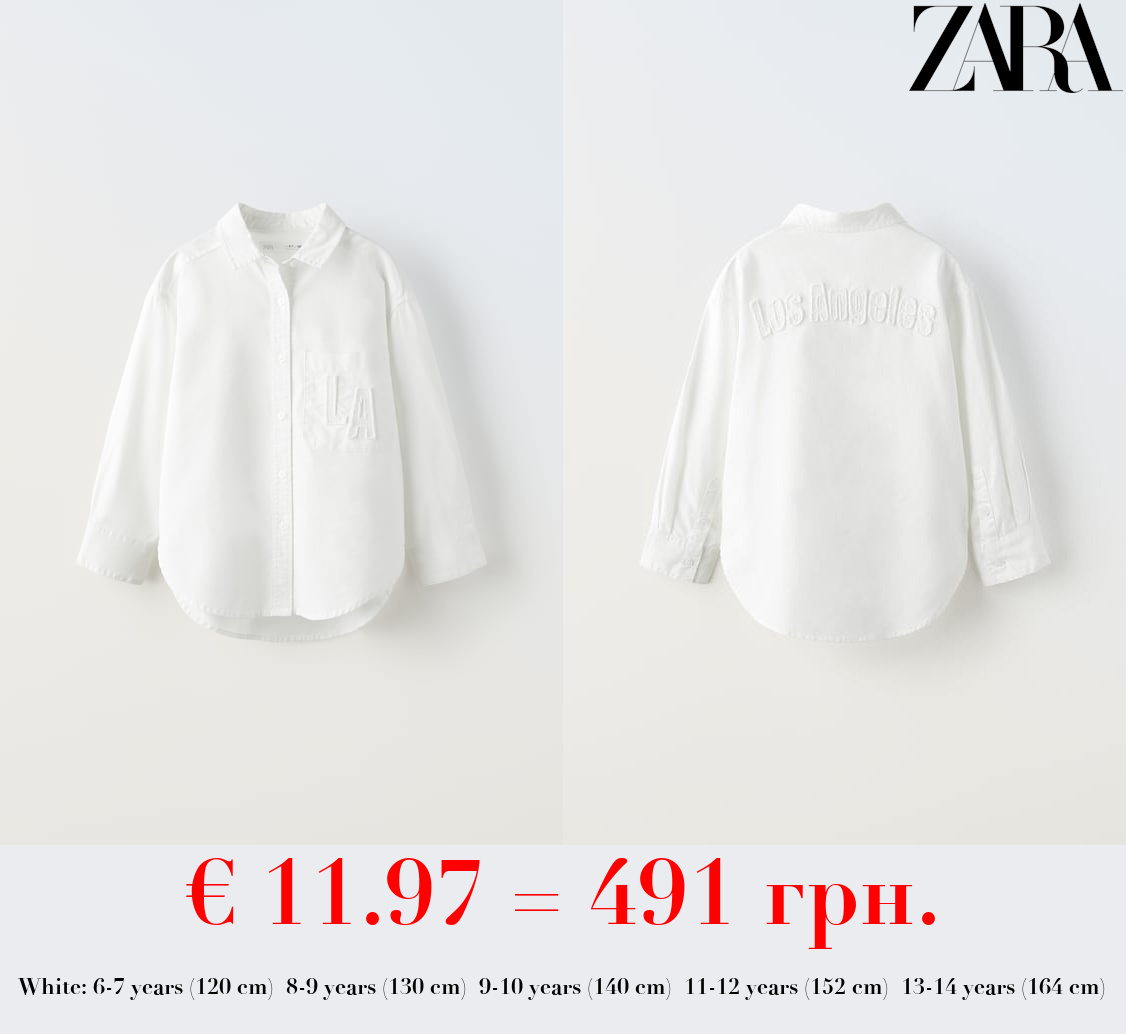 OXFORD SHIRT WITH SLOGAN