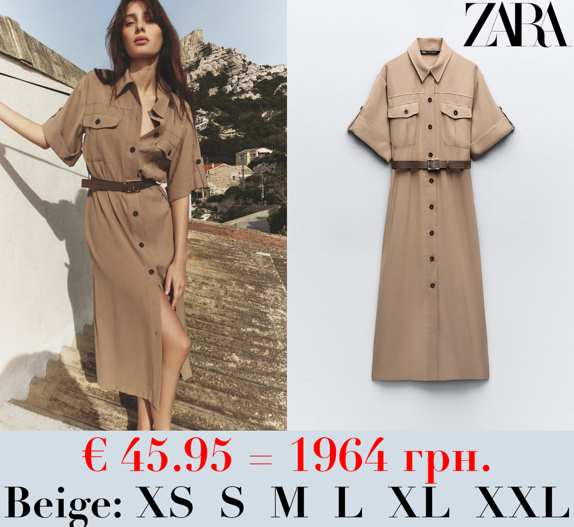 SHIRT DRESS WITH BELT