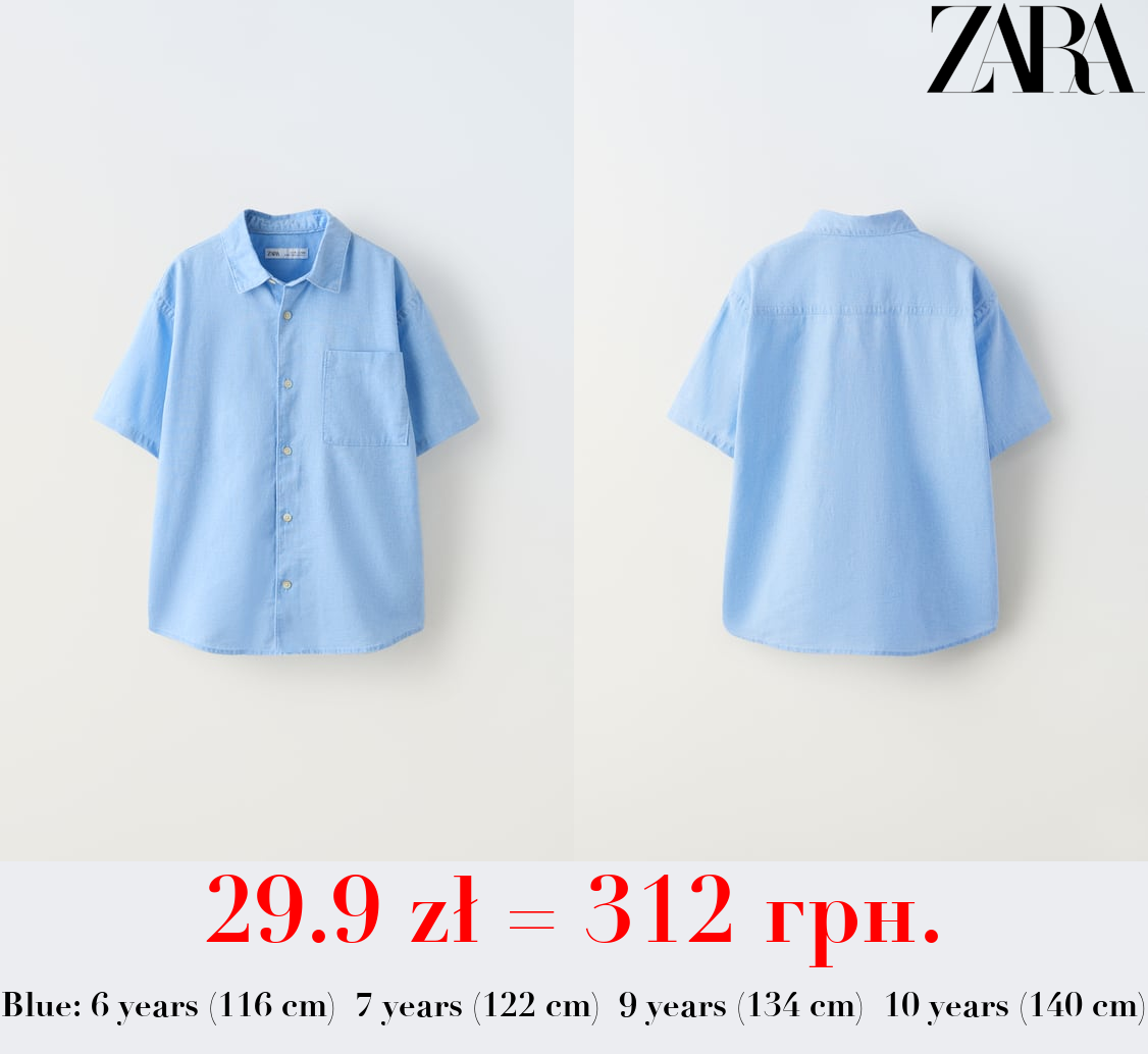 LINEN AND COTTON BLEND SHIRT