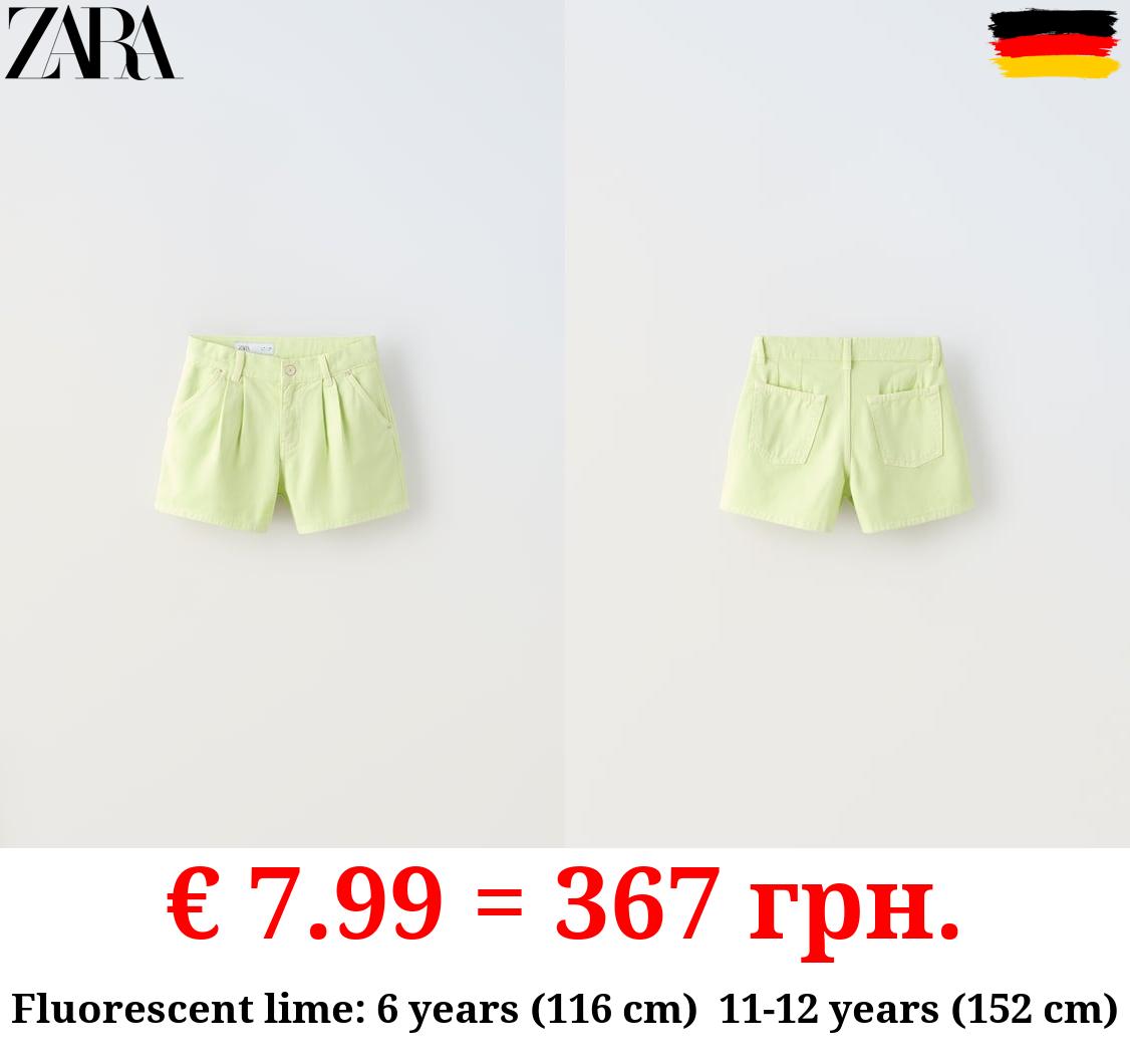 DENIM BERMUDA SHORTS WITH DARTS