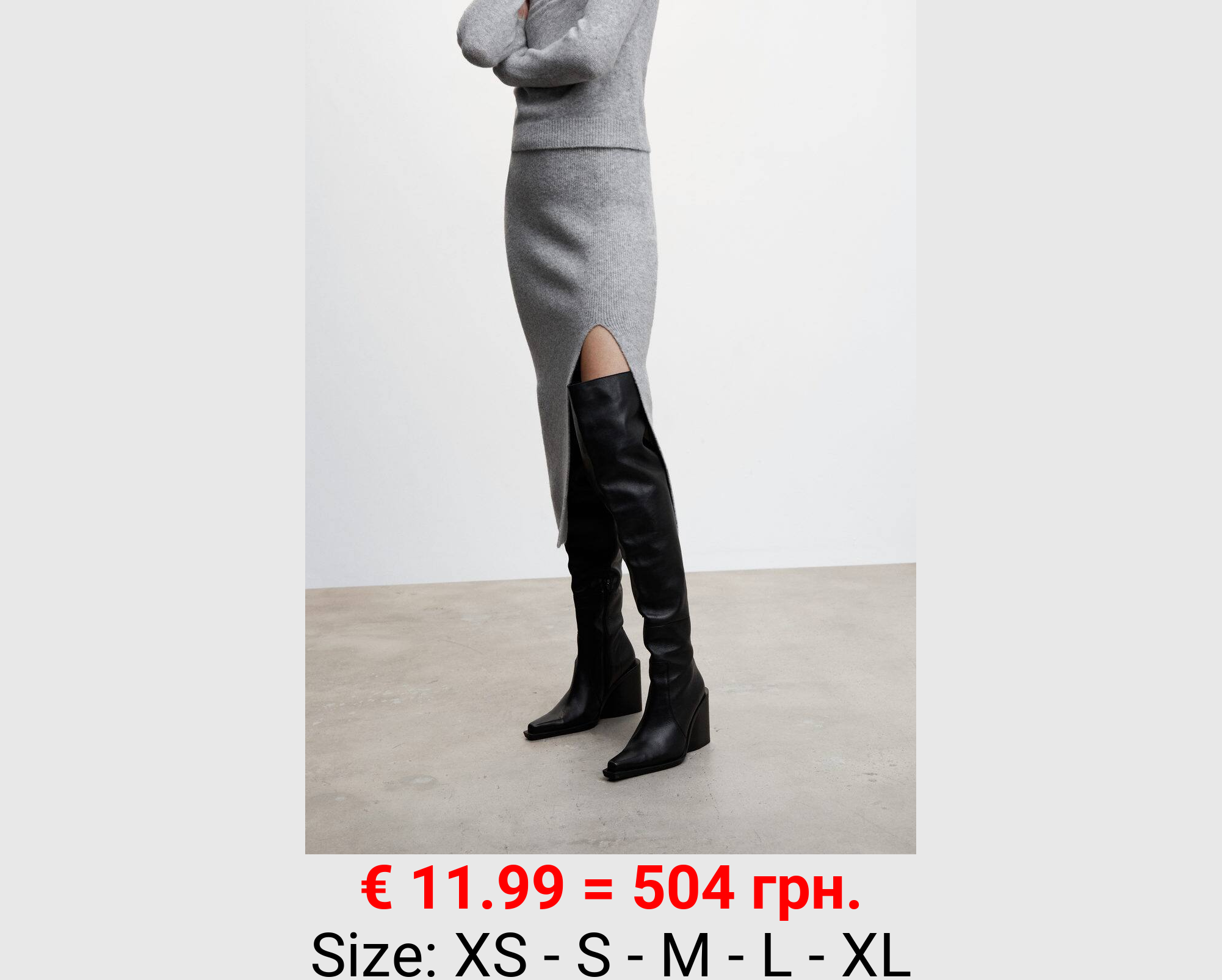 Falda punto abertura