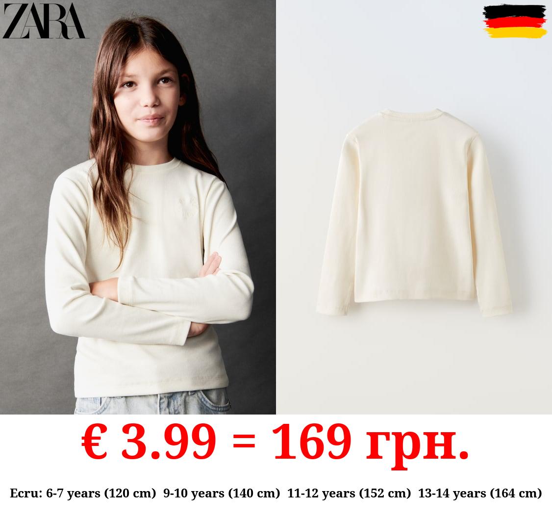 EMBROIDERED RIBBED T-SHIRT