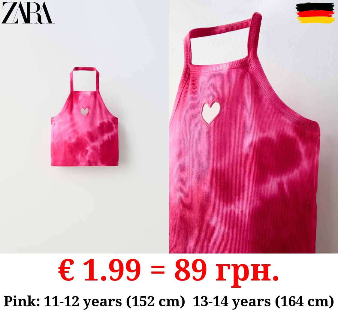 TIE-DYE TOP WITH CUT-OUT DETAIL