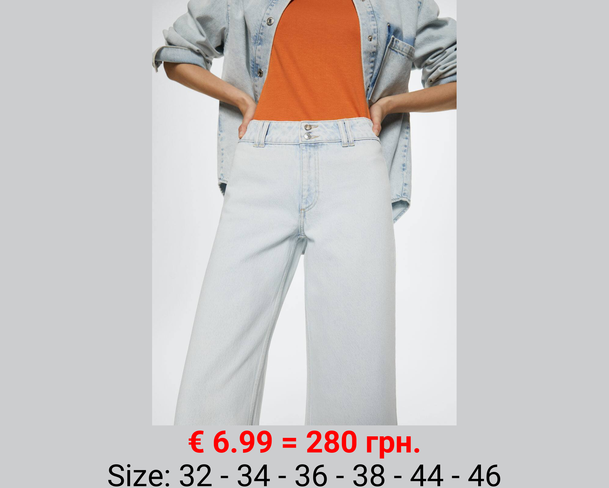 Jeans tiro medio wideleg