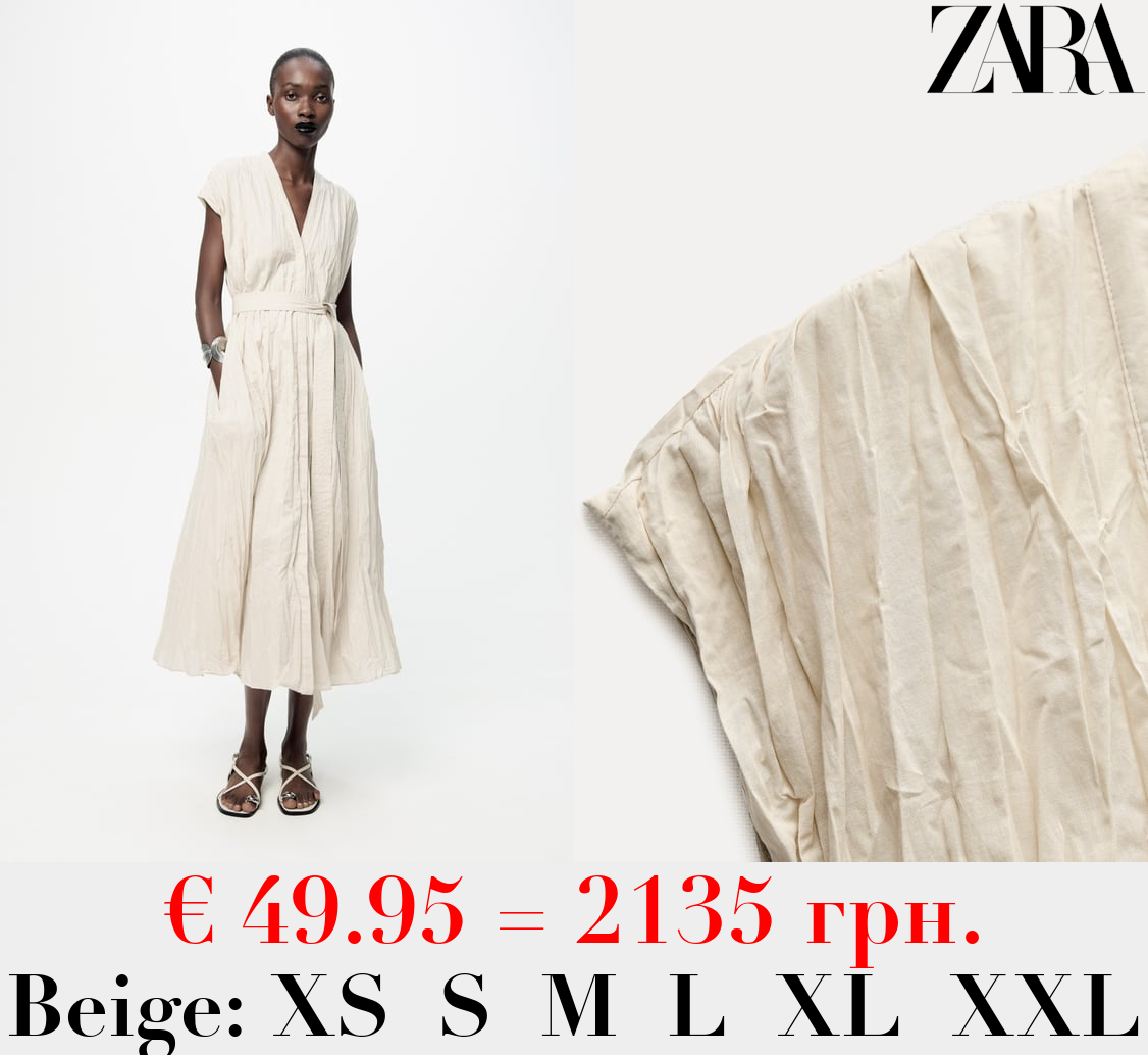 ZW COLLECTION CREASED DRESS WITH BELT