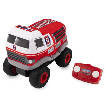 Plush Power RC, Remote Control Fire Truck with Soft Body and 2-Way Steering, for Kids Aged 3 and up