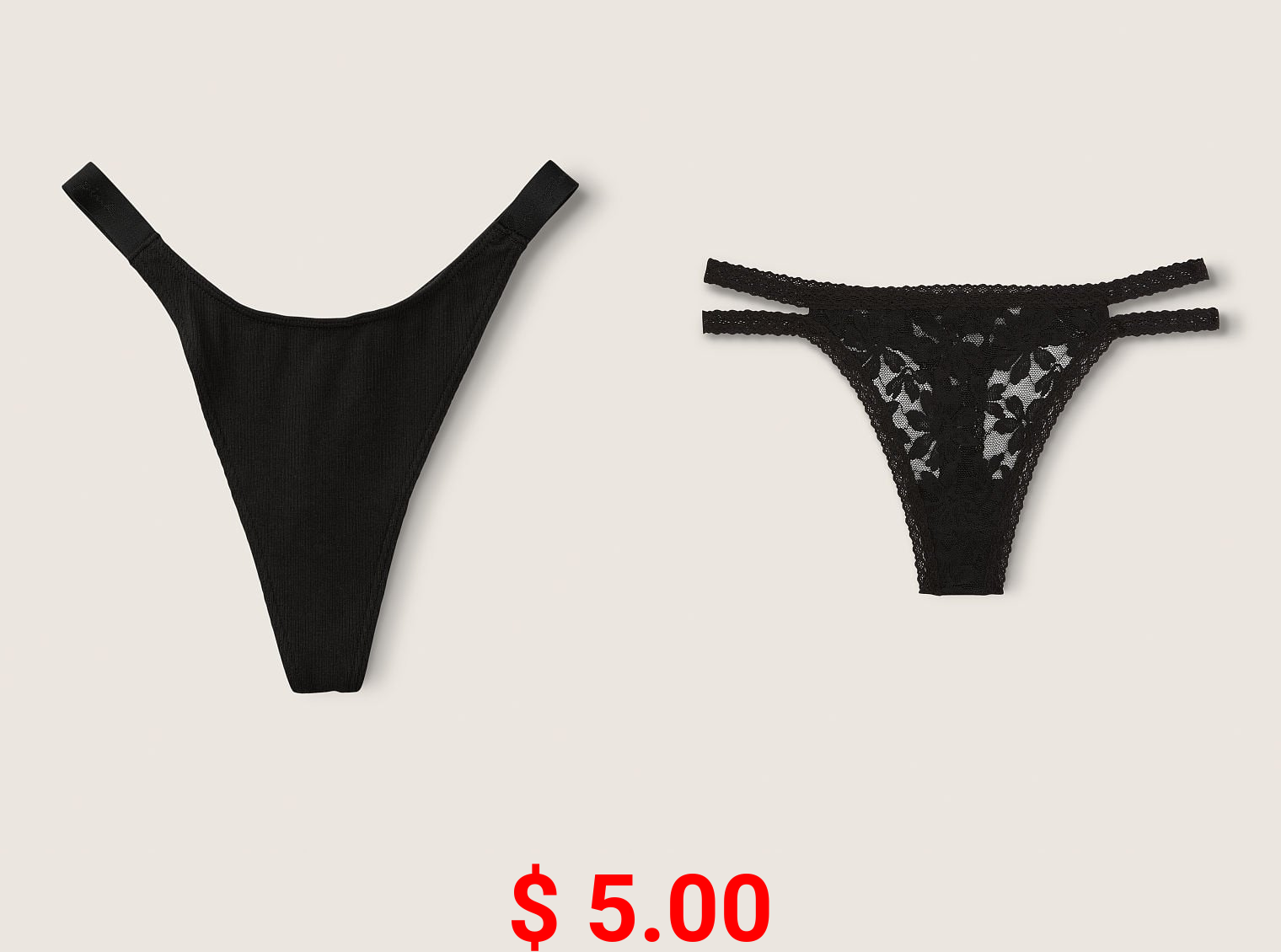 Flocked Mesh Thong Underwear