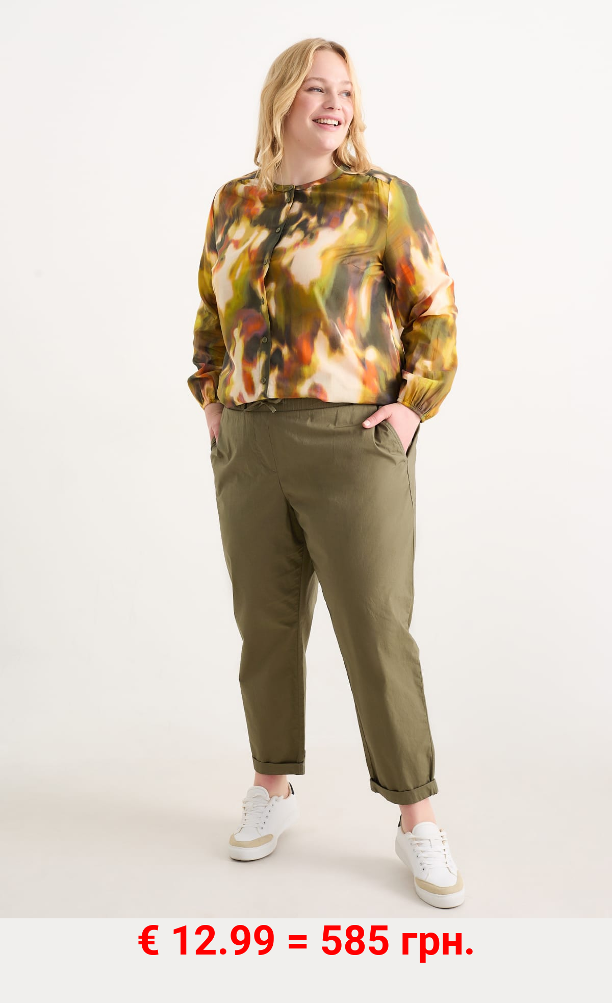 Stoffhose - Mid Waist - Tapered Fit