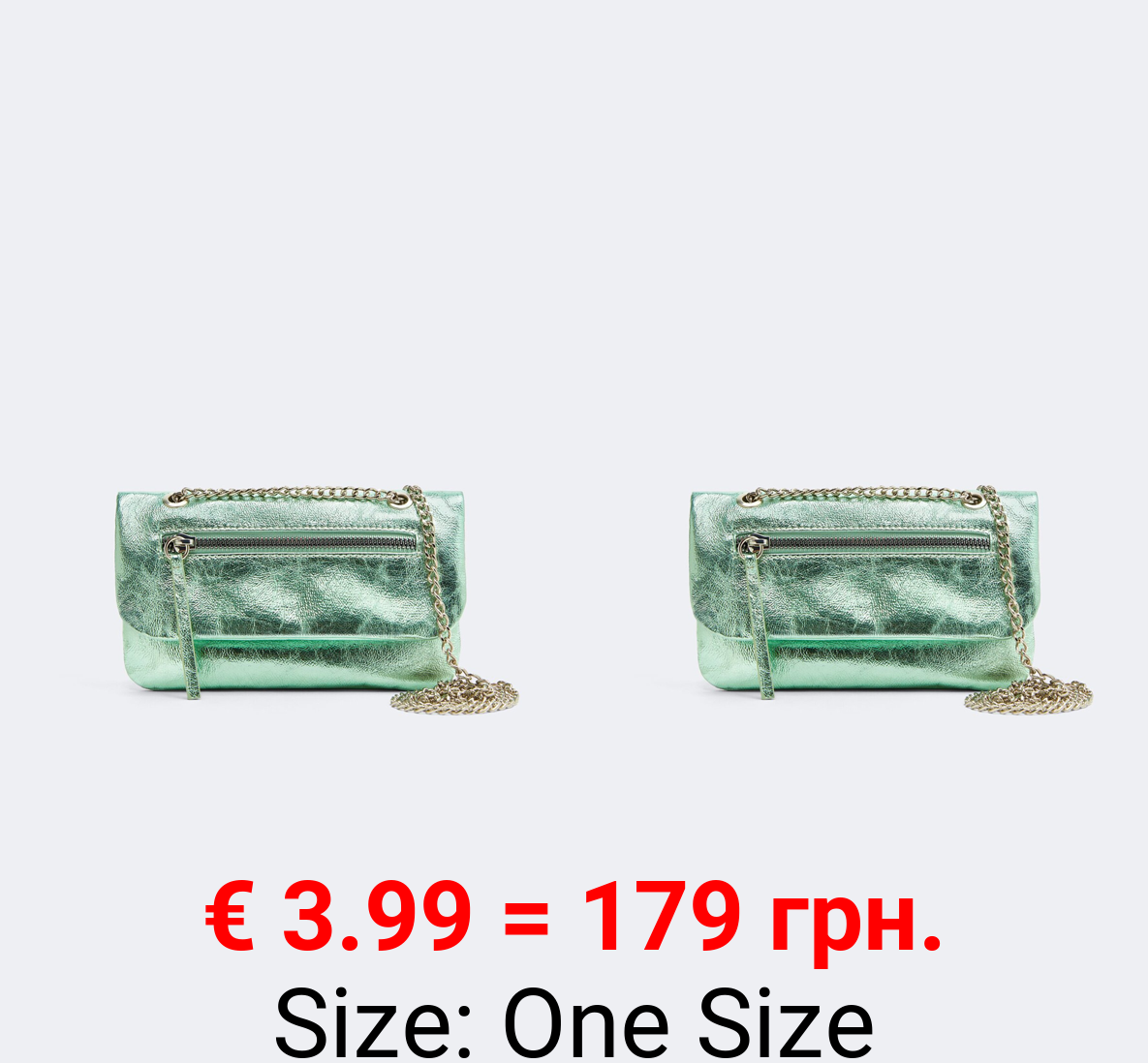 Metallic bag with chain