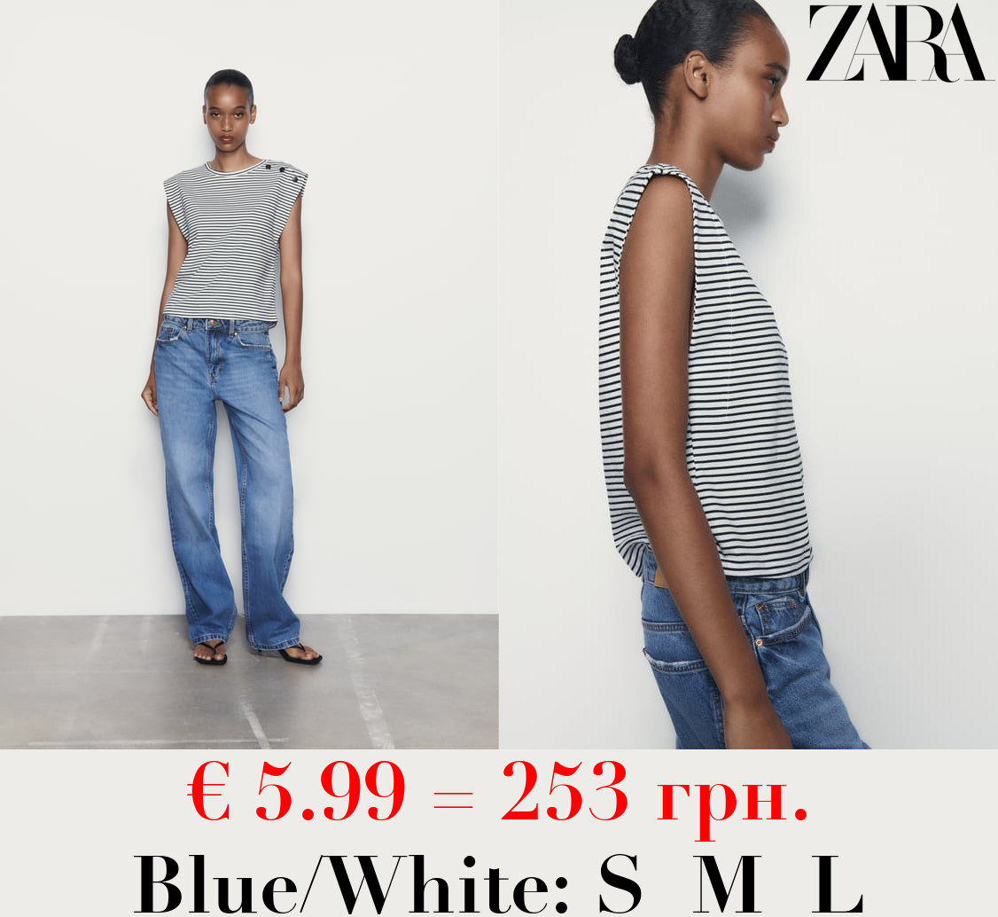 SLEEVELESS T-SHIRT WITH BUTTONS