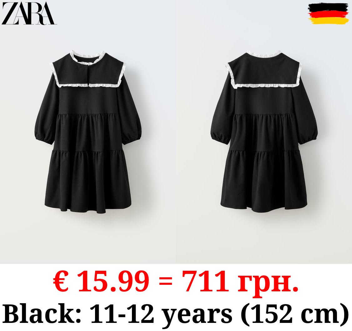 DRESS WITH RUFFLED NECK