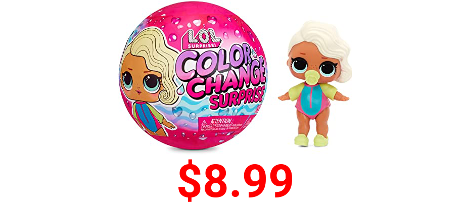 LOL Surprise Color Change Dolls with 7 Surprises Including Including Outfit, Accessories, Color Change Ball- Collectible Doll Toy, Gift for Kids, Toys for Girls Boys Ages 4 5 6 7+ Years Old