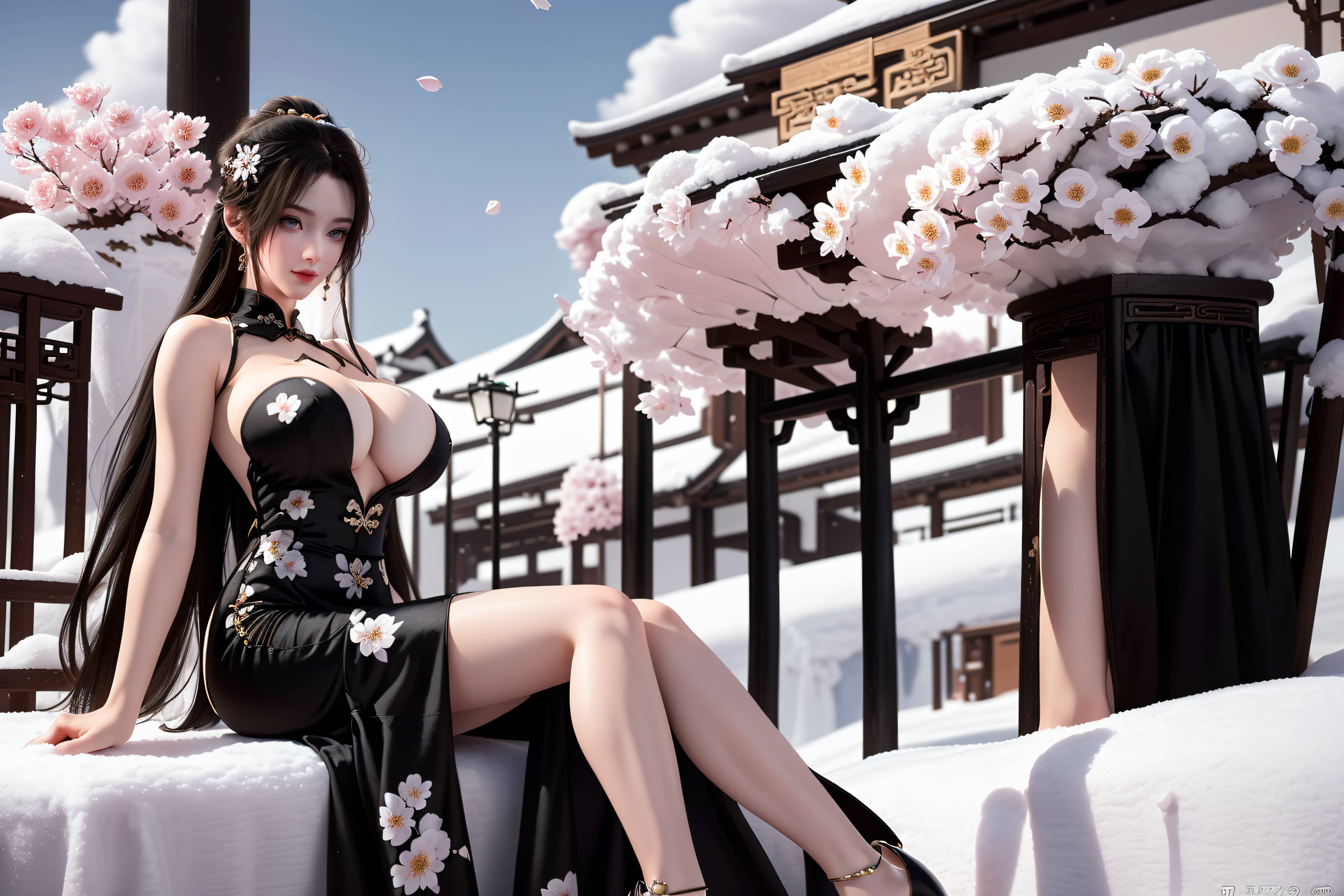 图片[20]-完美世界 清漪 雪地礼服写真-六色网