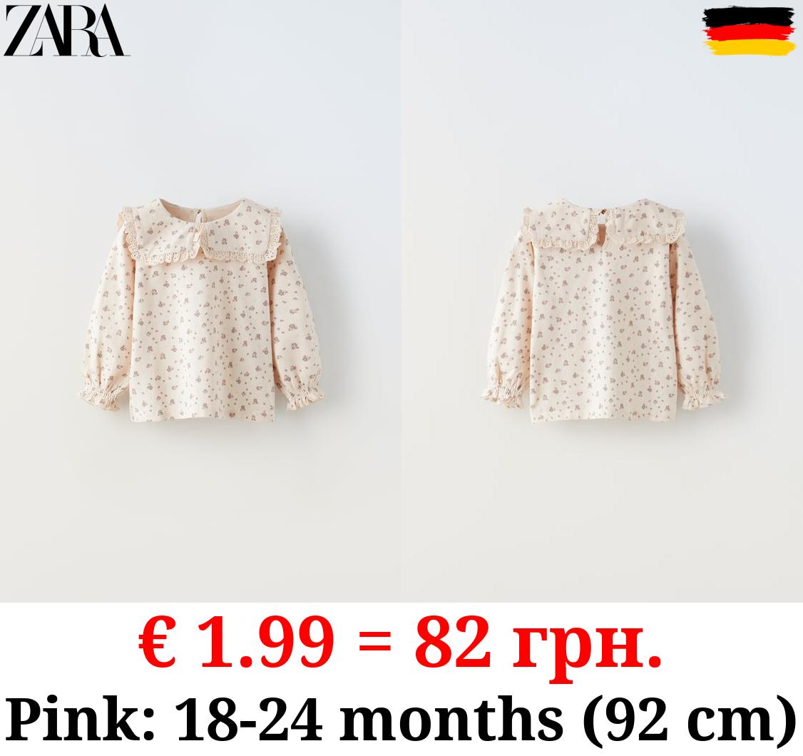 FLORAL PRINT BLOUSE WITH COLLAR