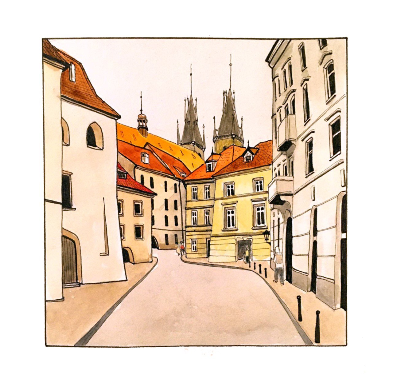 Улицы Праги рисунки