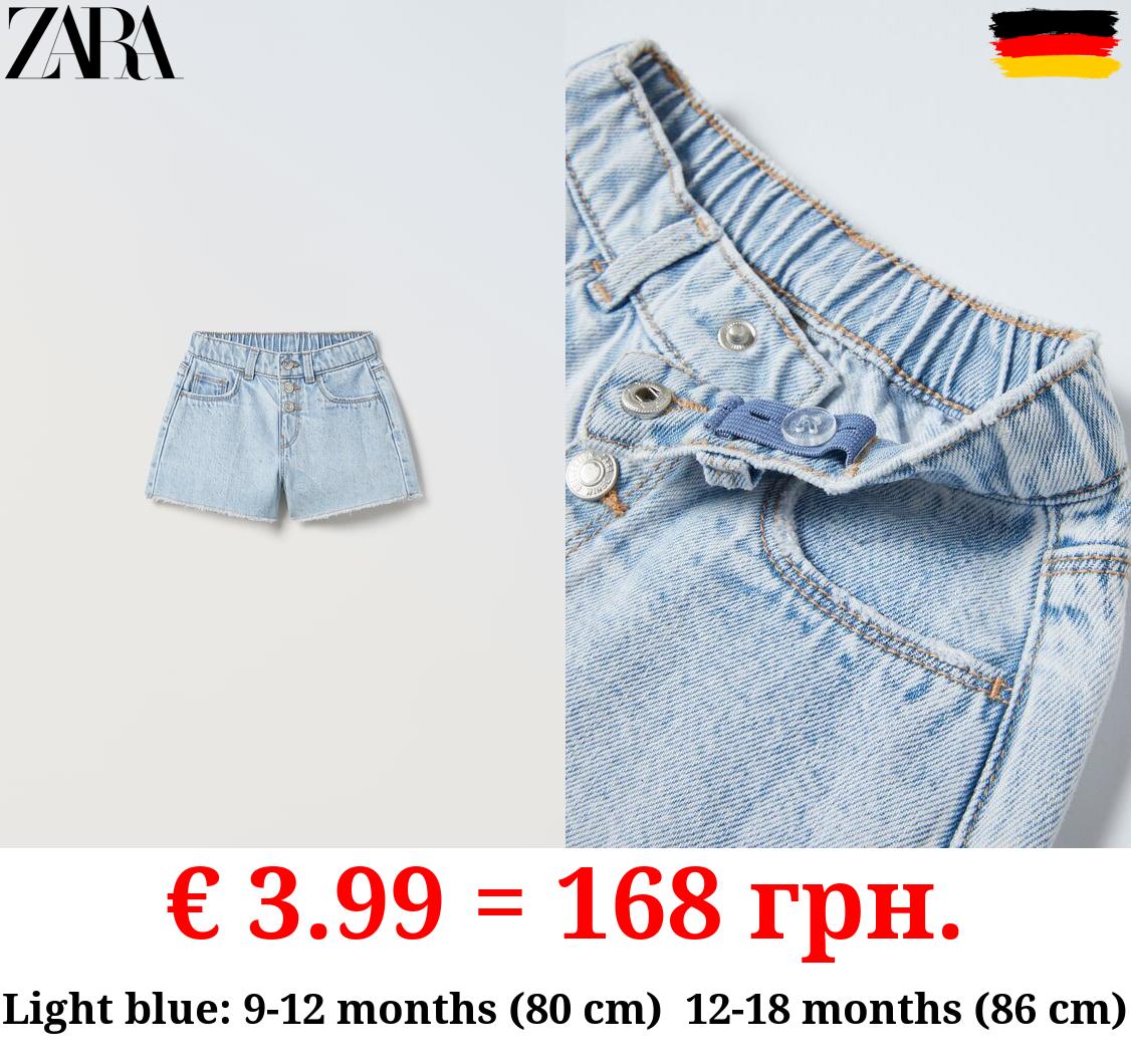 DENIM BERMUDA SHORTS WITH CROCHET DETAIL