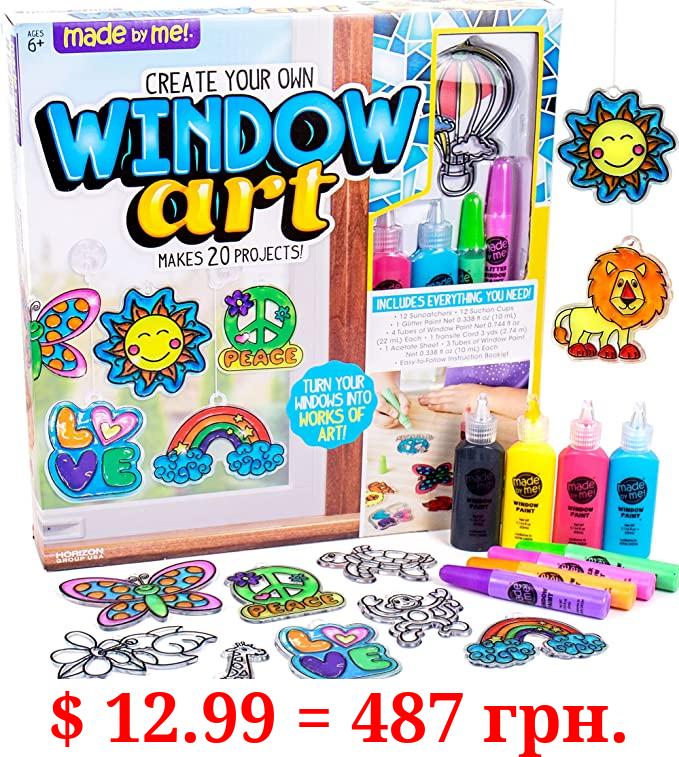 Made By Me Create Your Own Window Art, Paint Your Own DIY Suncatchers, Fun Staycation Activity or Birthday Party Idea, Arts and Craft Kits for Kids Ages 6, 7, 8, 9
