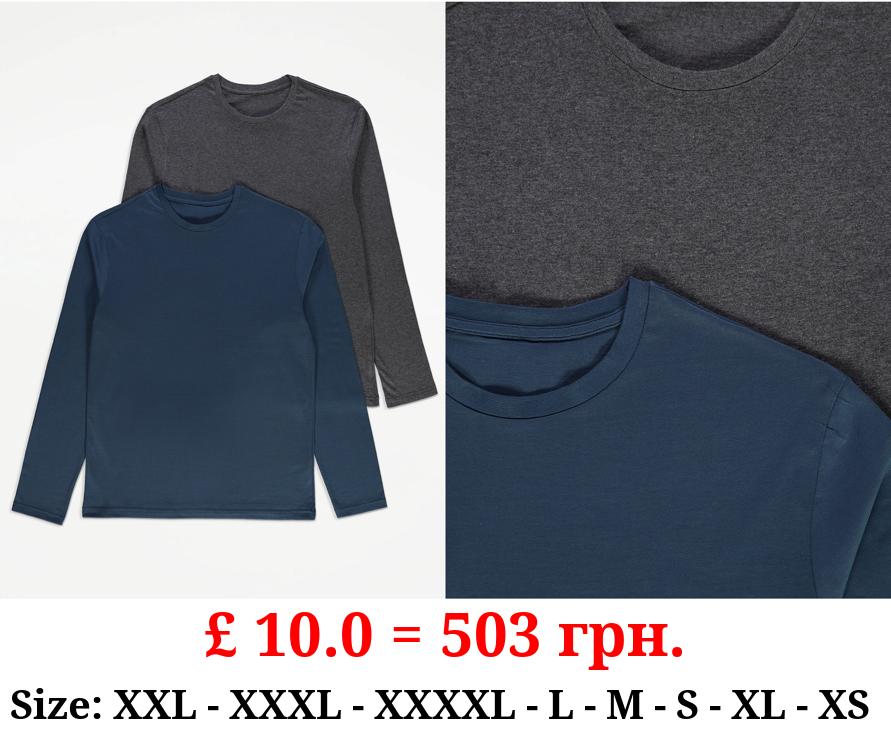 Long Sleeve Pyjama Tops 2 Pack