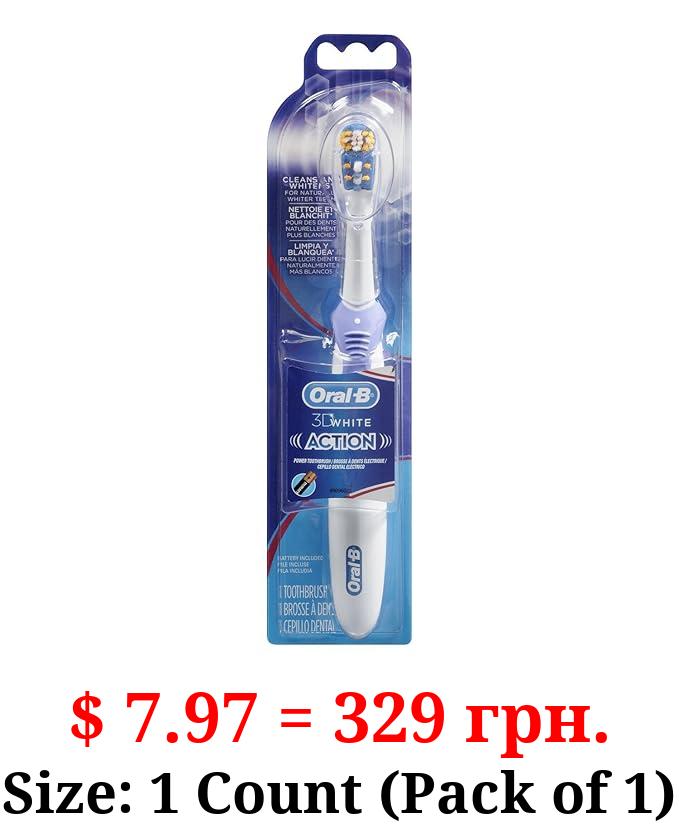 Oral-B 3D White Action Power Toothbrush, 1 Count (Colors May Vary), Multi-colored