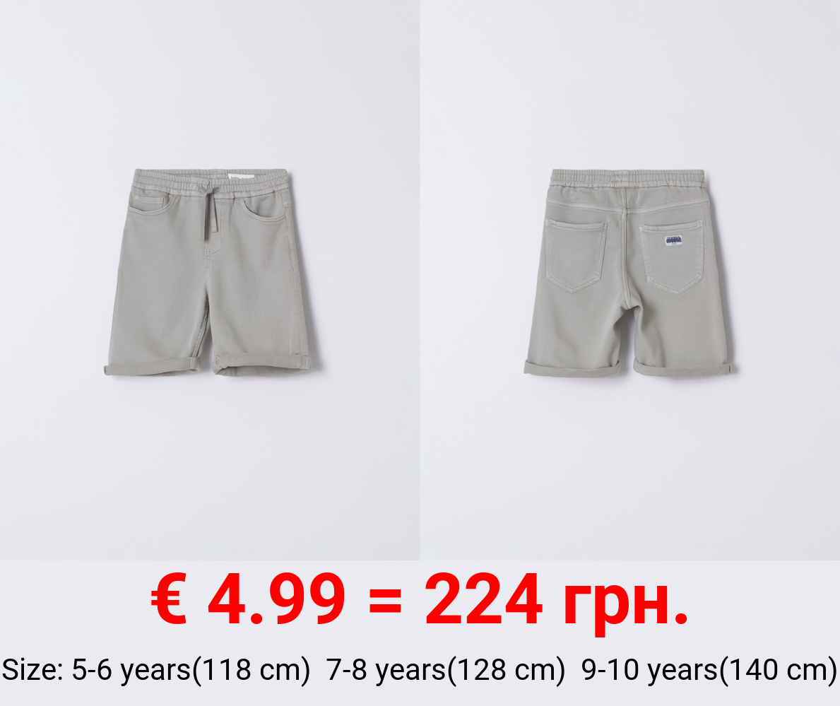 Denim jogger Bermuda shorts