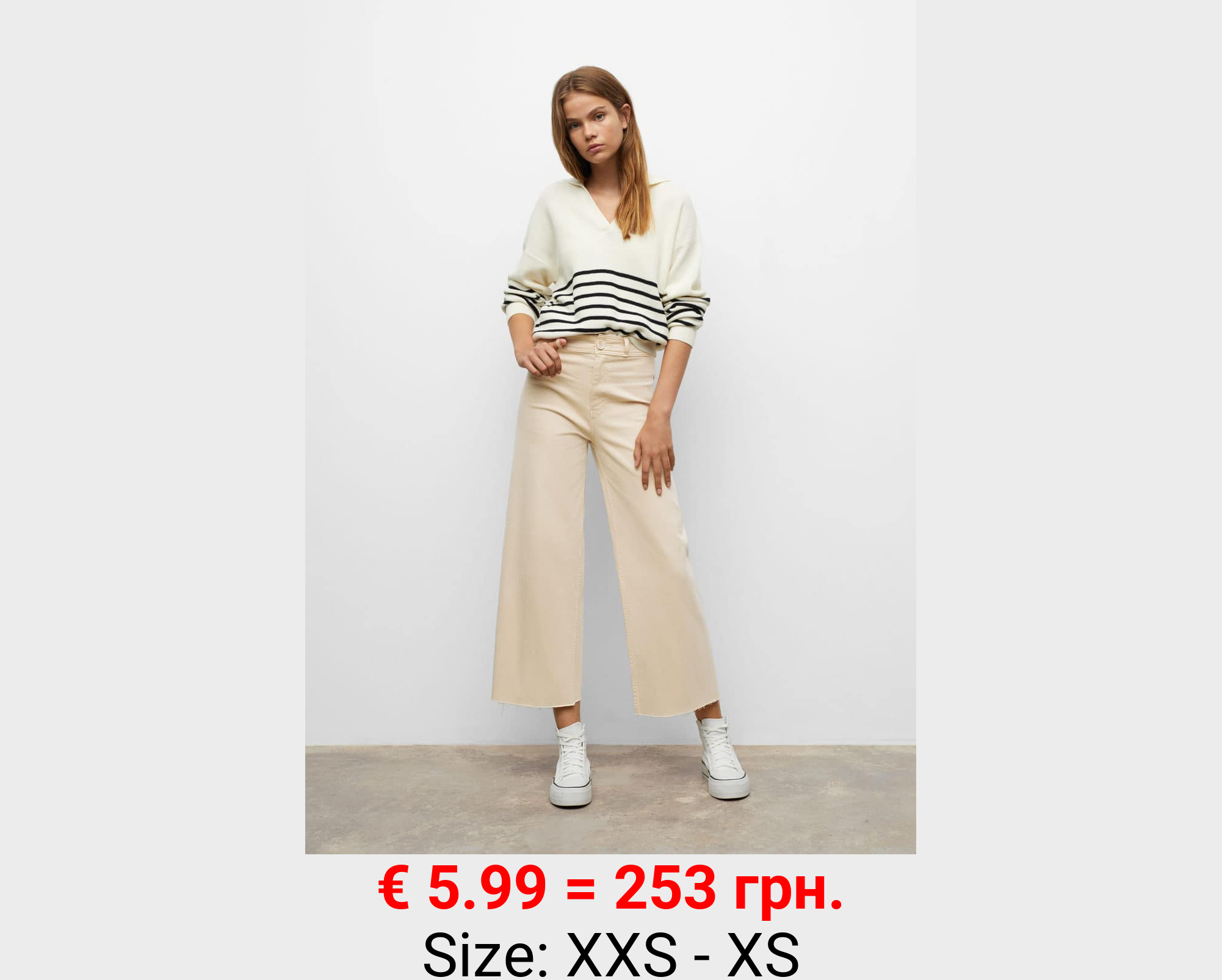 Jeans culotte tiro alto