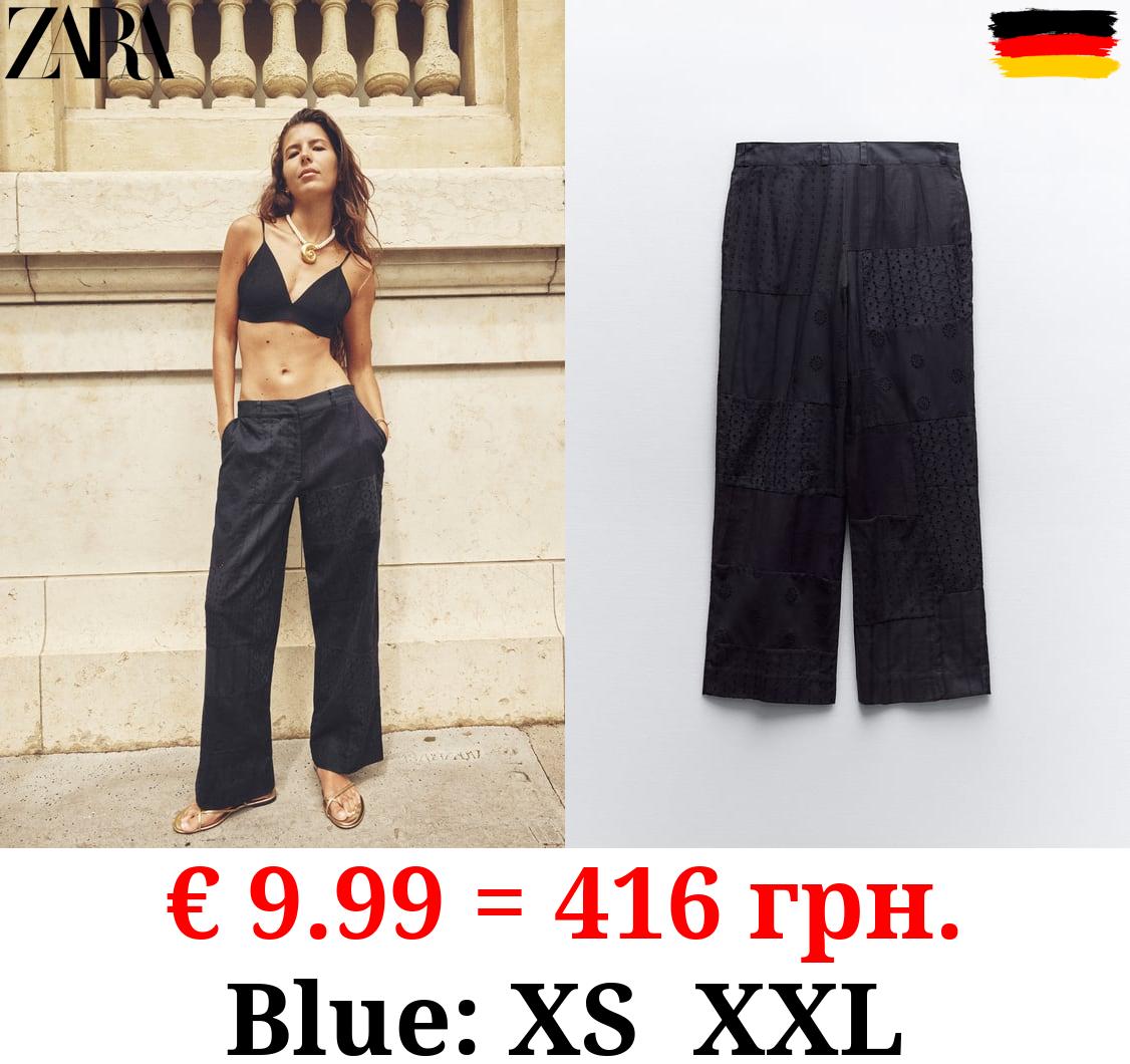 EMBROIDERED COTTON TROUSERS