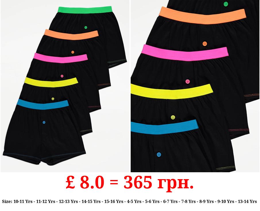 Black Neon Trim Boxers 5 Pack