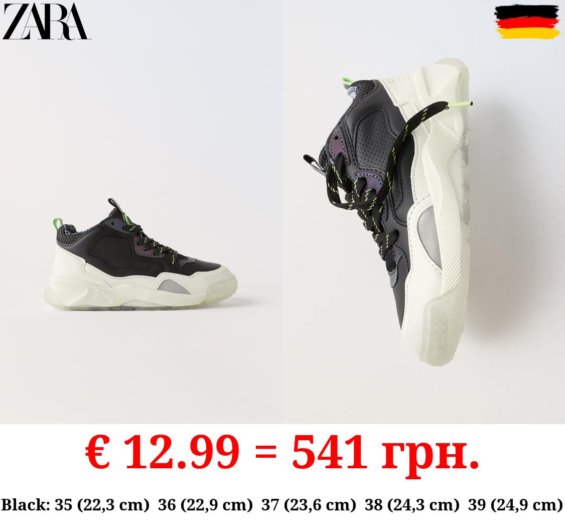 GLOW-IN-THE-DARK HIGH-TOP SNEAKERS