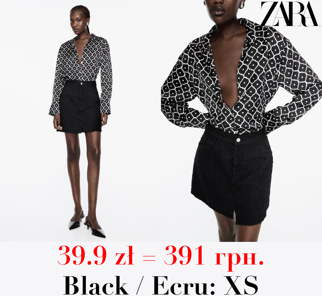 SATIN GEOMETRIC PRINT SHIRT