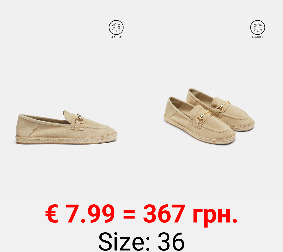 Leather espadrilles with buckle