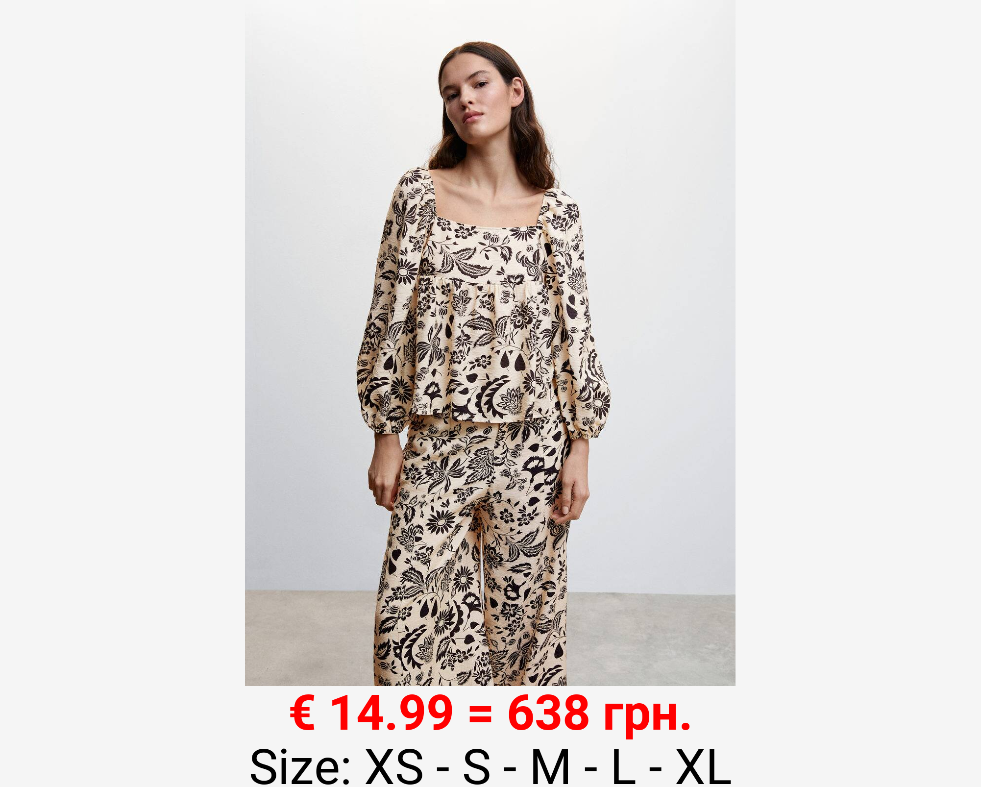 Blusa manga abullonada