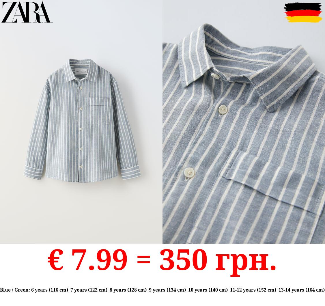 STRIPED LINEN BLEND SHIRT